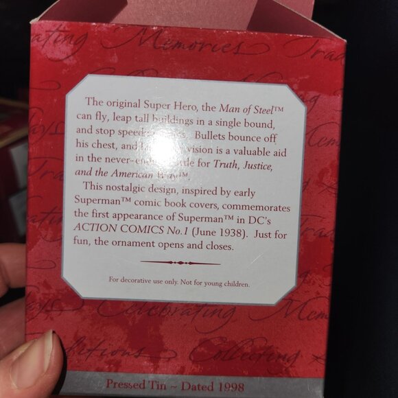 Hallmark Superman Keepsake Ornament 1998 Commemorative Edition Retro Lunch Box - Picture 5 of 5